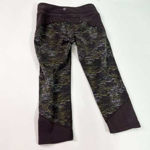 Athleta Leggings Women's Small Camo Fatigue Ankle Cropped Workout Compression - Picture 7 of 10